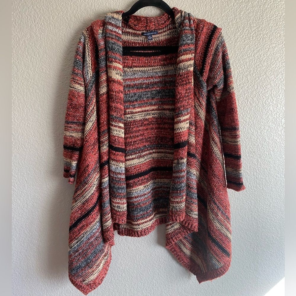 American Eagle Outfitters Striped Multicolor Open Front Cardigan | Size S